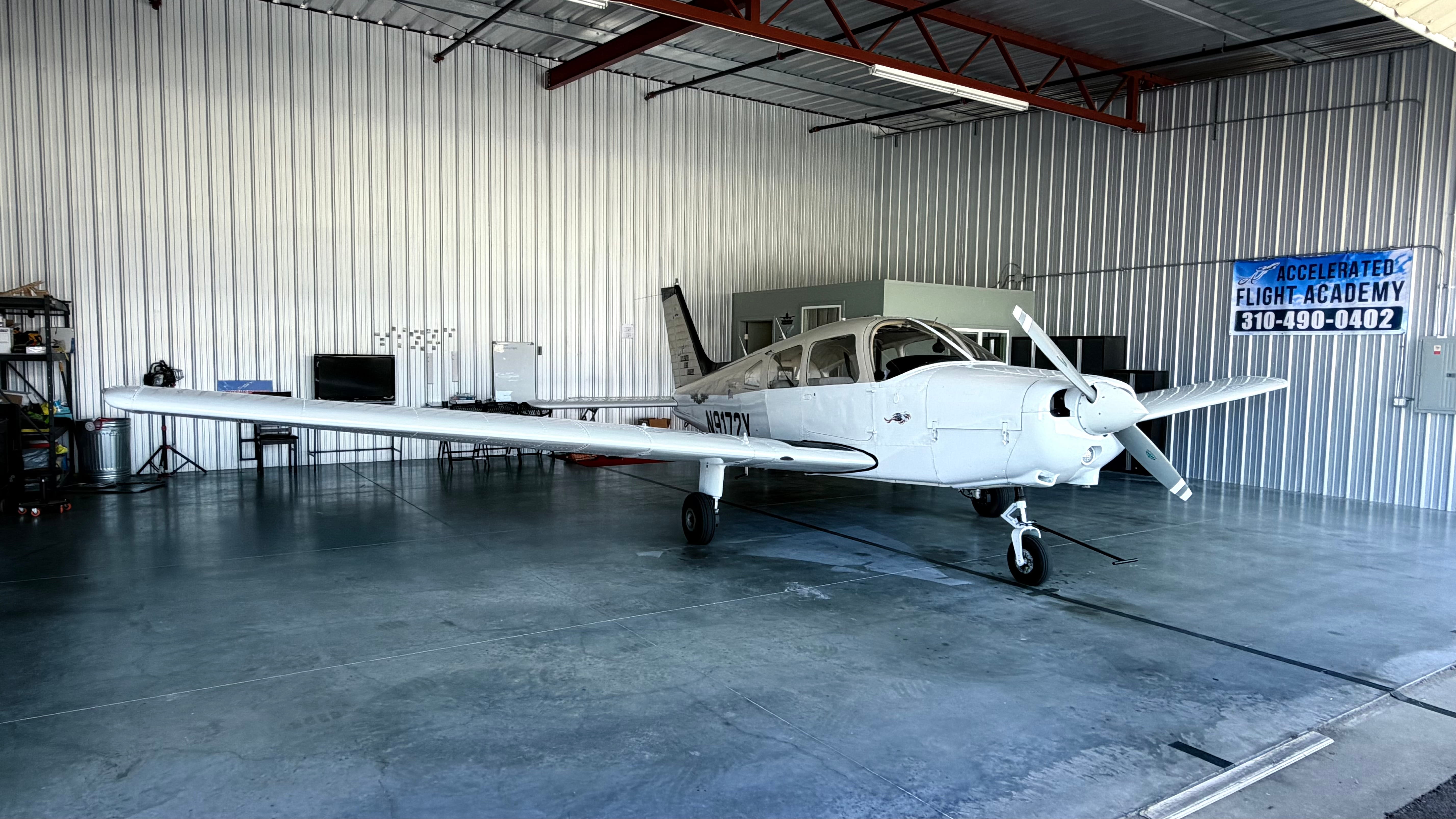 Piper Cherokee on the ramp at Van Nuys Airport