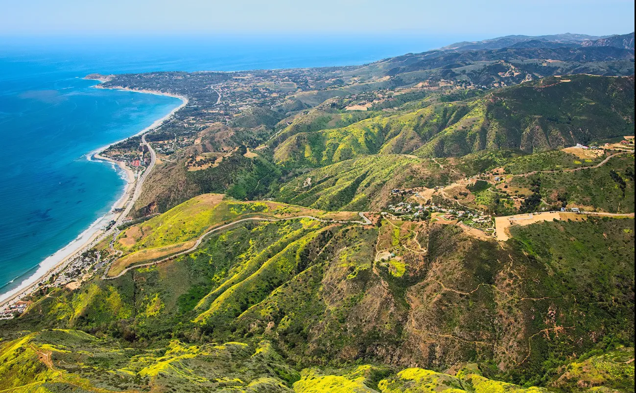 Malibu coastline from the air